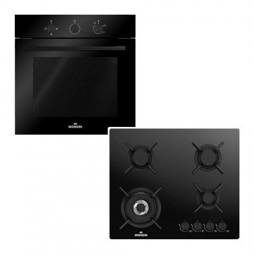 Mondin FM61CG03M2NN + CG604VTELNN Φούρνος Υγραερίου άνω Πάγκου 64lt με Εστίες Υγραερίου Π59.5εκ. Μαύρος